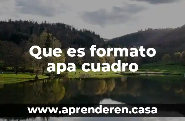 Que es formato apa cuadro