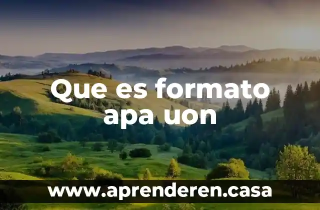 Que es formato apa uon
