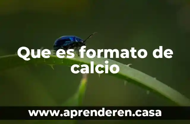 Que es formato de calcio