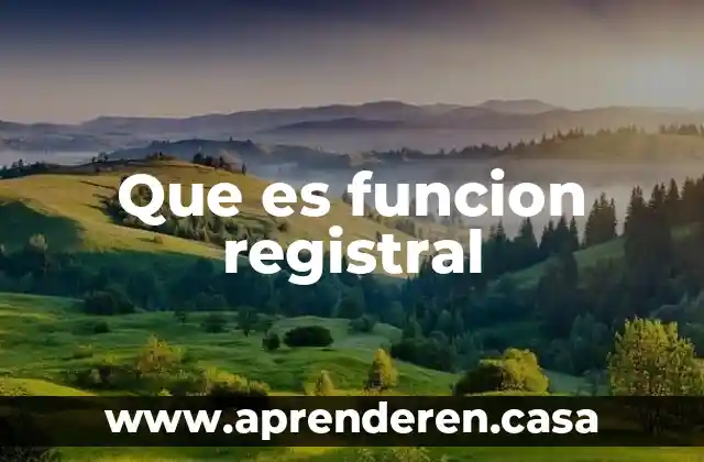 Que es funcion registral