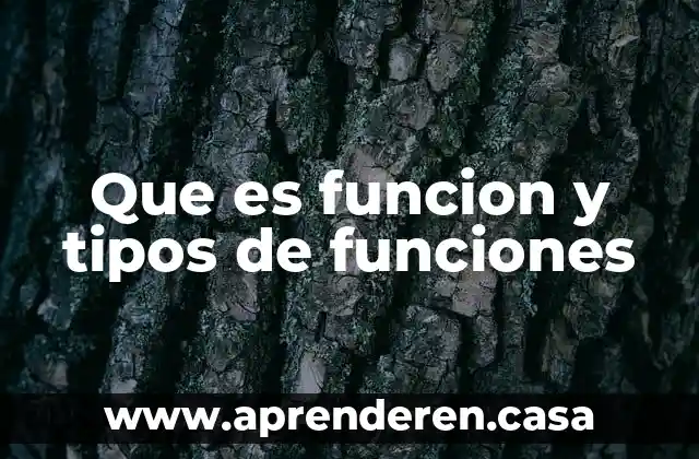 Que es funcion y tipos de funciones
