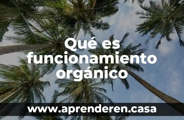 Qué es funcionamiento orgánico