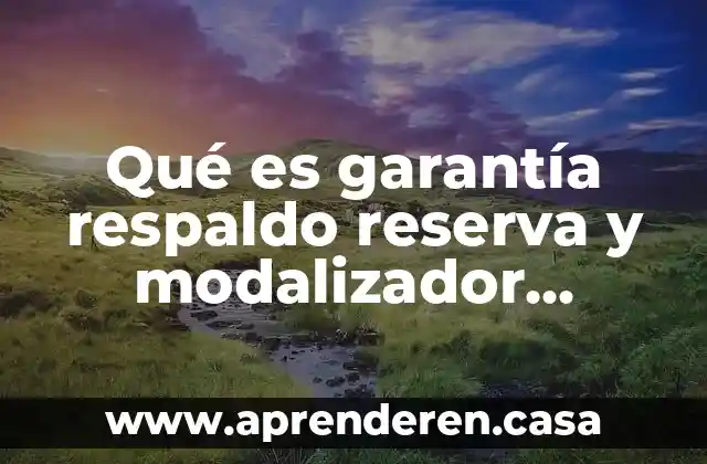 Qué es garantía respaldo reserva y modalizador definición