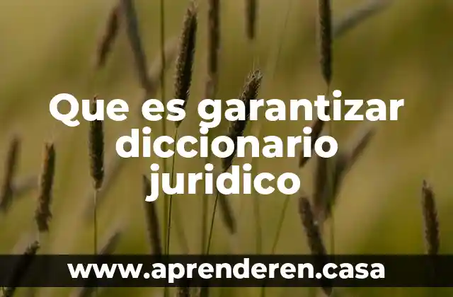 Que es un documento juridico tradicional 4 Que es garantizar diccionario juridico