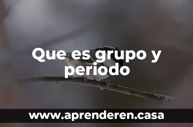 Que es grupo y periodo