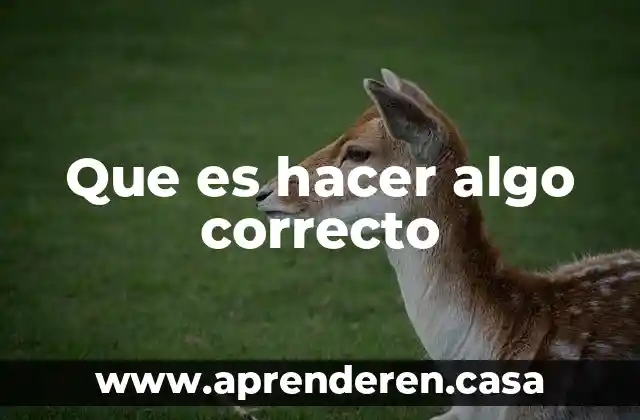 Que es hacer algo correcto