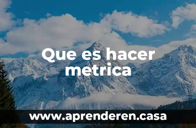 Que es hacer metrica