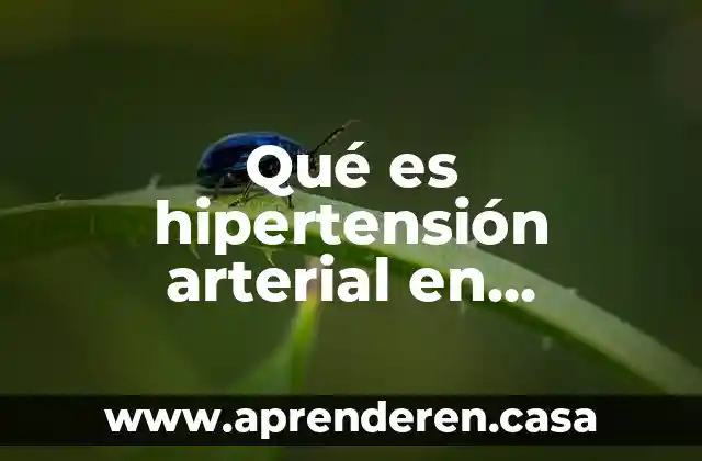 Qué es hipertensión arterial en medicina