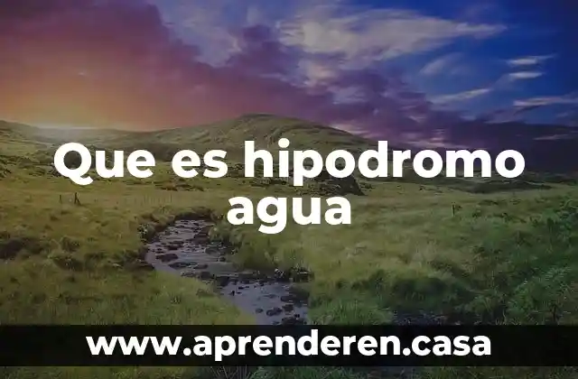 Que es hipodromo agua