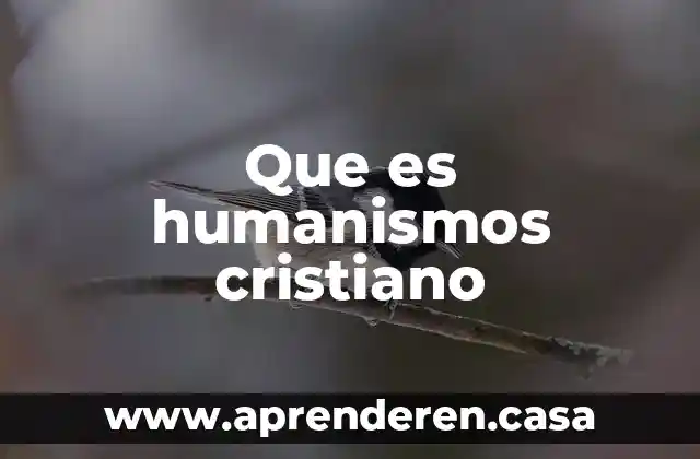 Que es humanismos cristiano