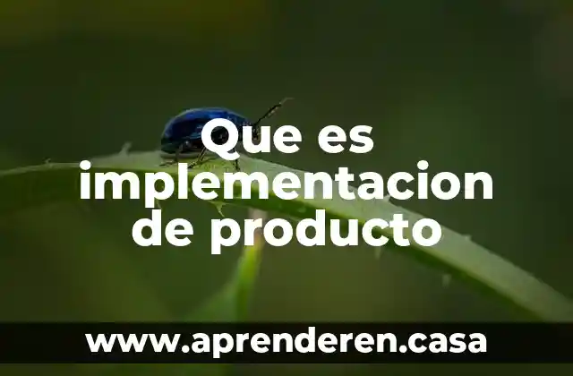 Que es implementacion de producto