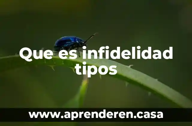 Que es infidelidad tipos