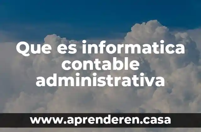 Que es informatica contable administrativa