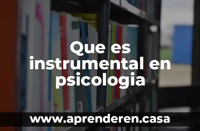 Que es instrumental en psicologia