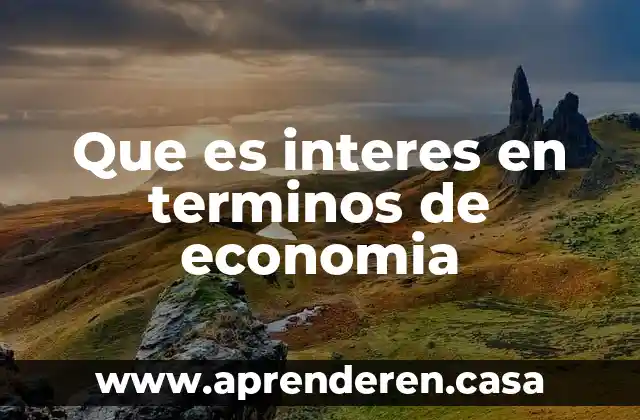 Que es interes en terminos de economia