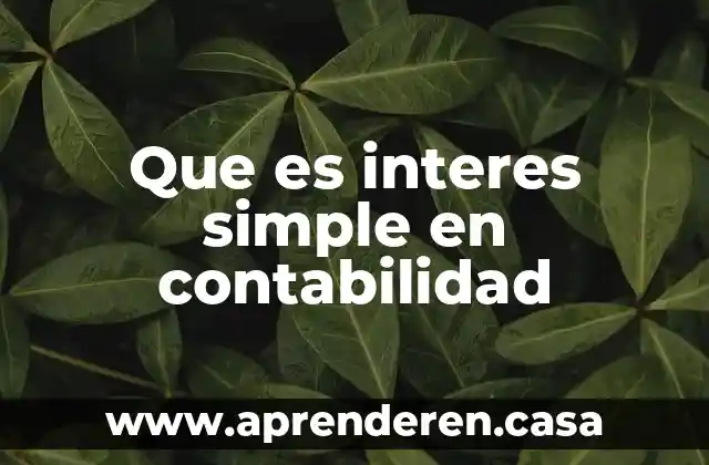 Que es interes simple en contabilidad