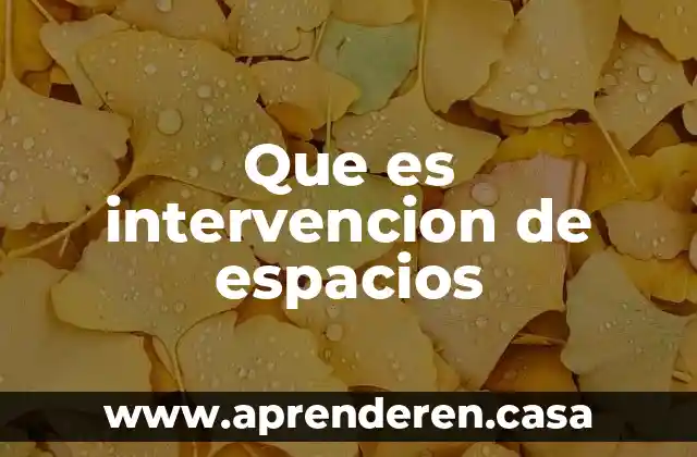 Que es espacios geográficos 6 Que es intervencion de espacios