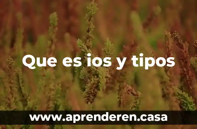 Que es ios y tipos
