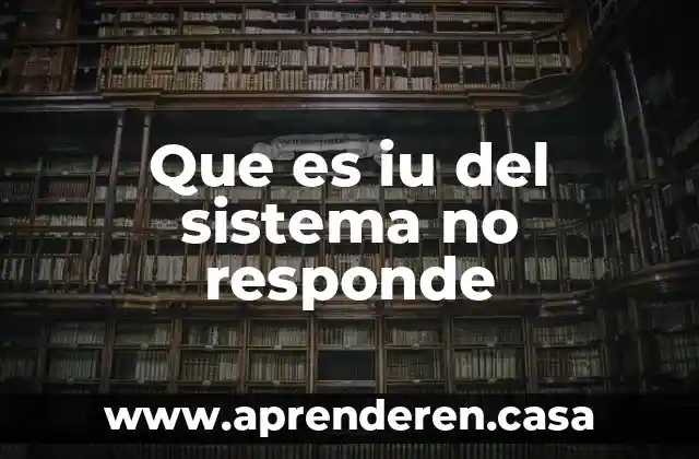 Que es iu sistema para que sirve 5 Que es iu del sistema no responde