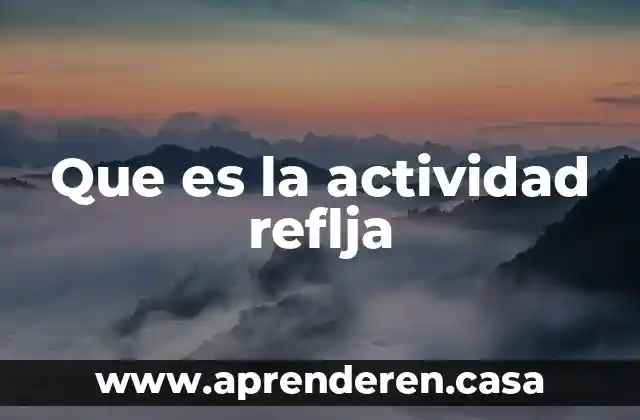 Que es la actividad reflja