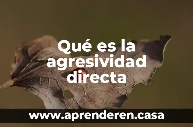 Qué es la agresividad directa