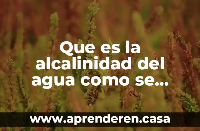 Que es perro de agua 6 Que es la alcalinidad del agua como se determina