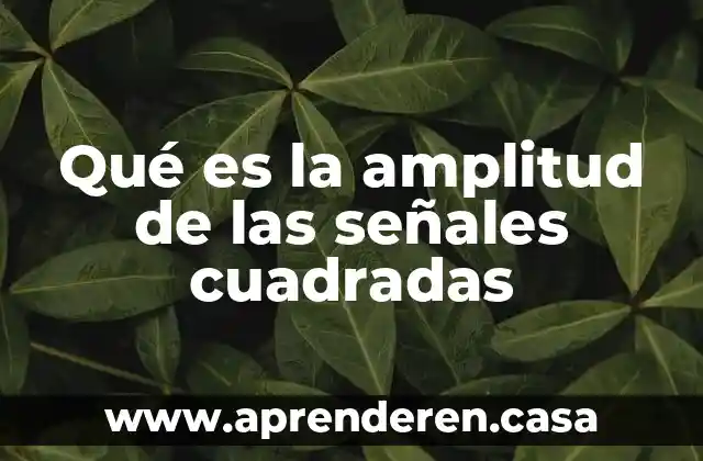 Qué es la amplitud de las señales cuadradas