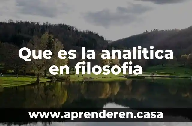 Que es la analitica en filosofia