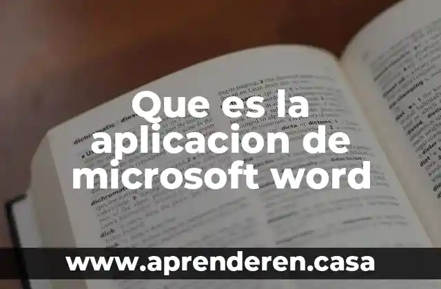 Que es la aplicacion de microsoft word