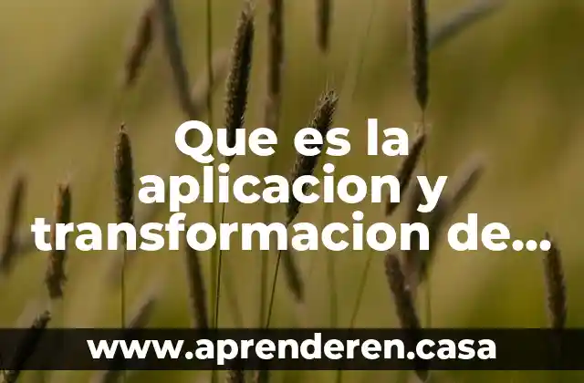 Que es la aplicacion y transformacion de la electricidad