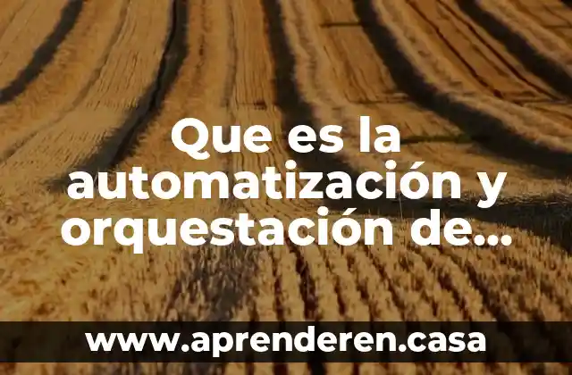 Que es la automatización y orquestación de procesos
