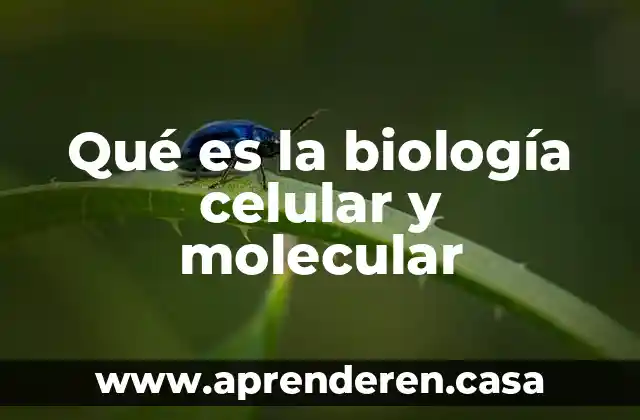 Qué es la biología celular y molecular