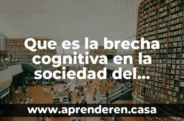 Que es la brecha cognitiva en la sociedad del conocimiento