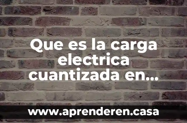 Que es la carga electrica cuantizada en fisica