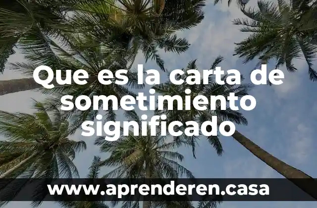 Que es la carta de sometimiento significado