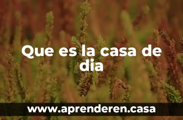 Que es la casa de dia