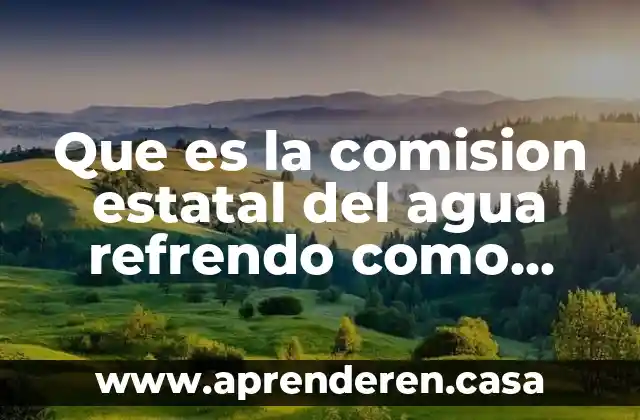 Que es la comision estatal del agua refrendo como contratista