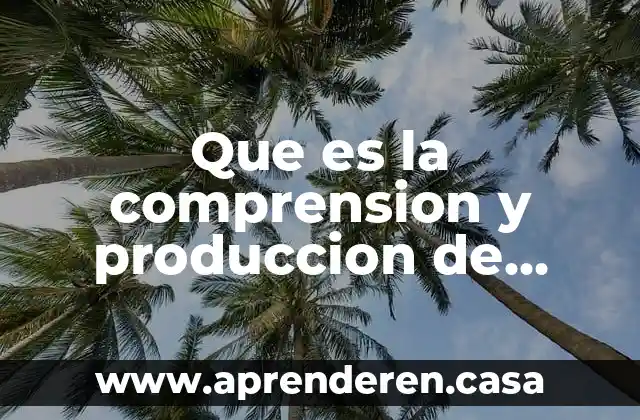 Que es la comprension y produccion de textos