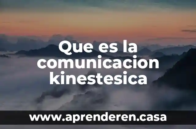Que es la comunicacion kinestesica