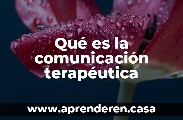 Qué es la comunicación terapéutica