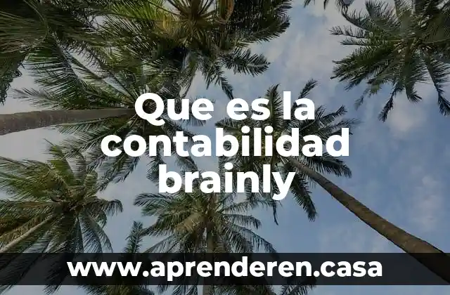 Que es la contabilidad brainly