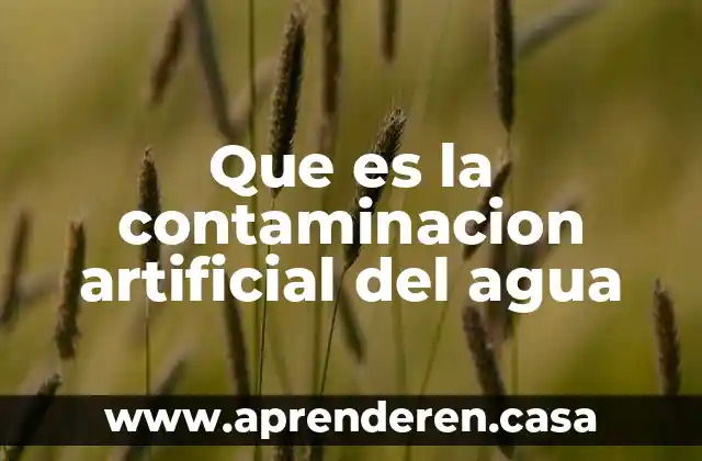 Que es la contaminacion artificial del agua