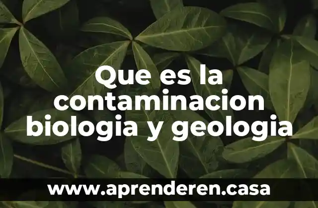 Que es la contaminacion biologia y geologia