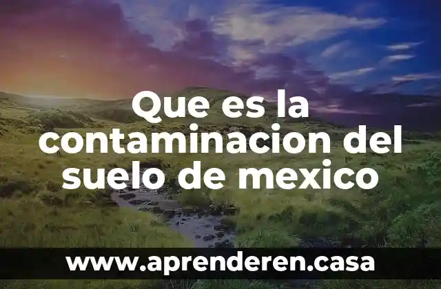 Que es la contaminacion del suelo de mexico