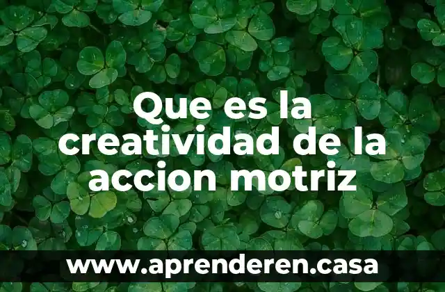 Que es la creatividad de la accion motriz