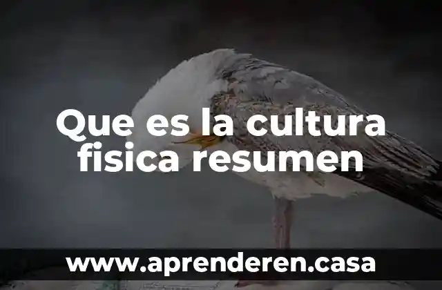 Que es la cultura fisica resumen