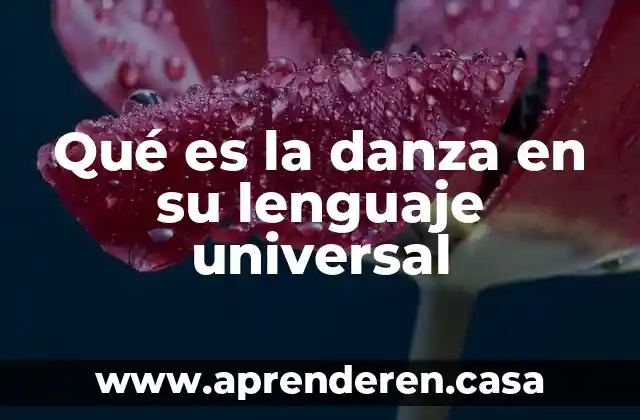 Qué es la danza en su lenguaje universal