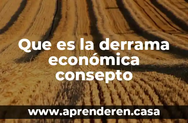 Que es la derrama económica consepto