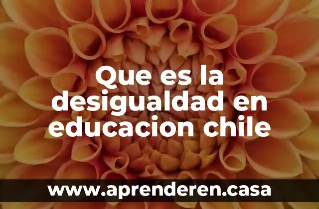 Que es la desigualdad en educacion chile