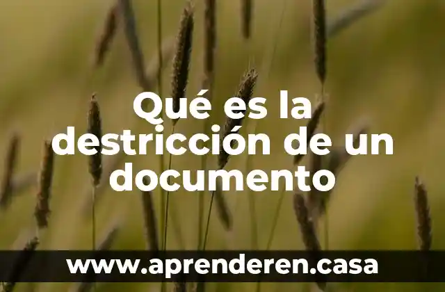 Qué es la destricción de un documento